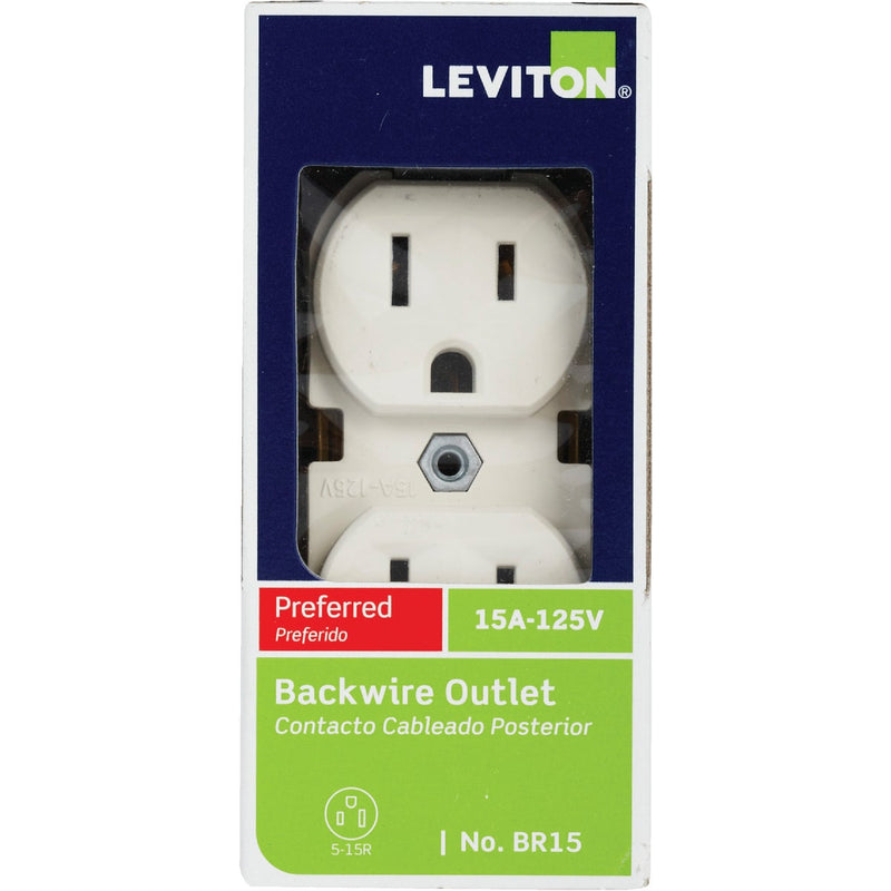 Leviton 15A Light Almond Commercial Grade 5-15R Duplex Outlet