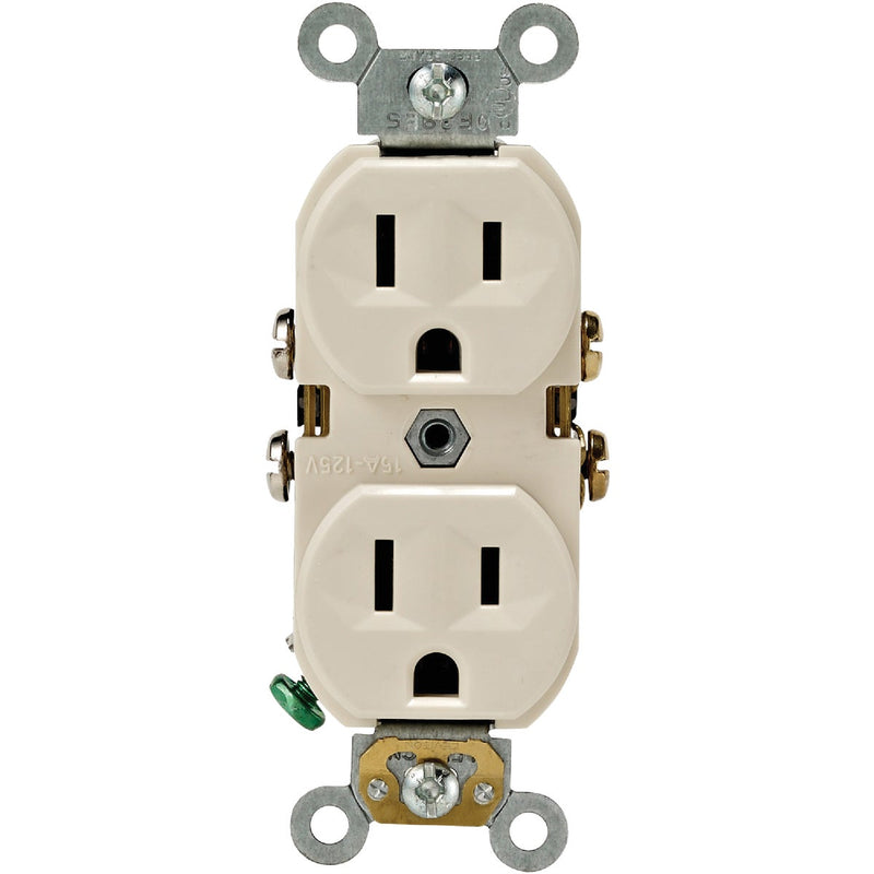 Leviton 15A Light Almond Commercial Grade 5-15R Duplex Outlet