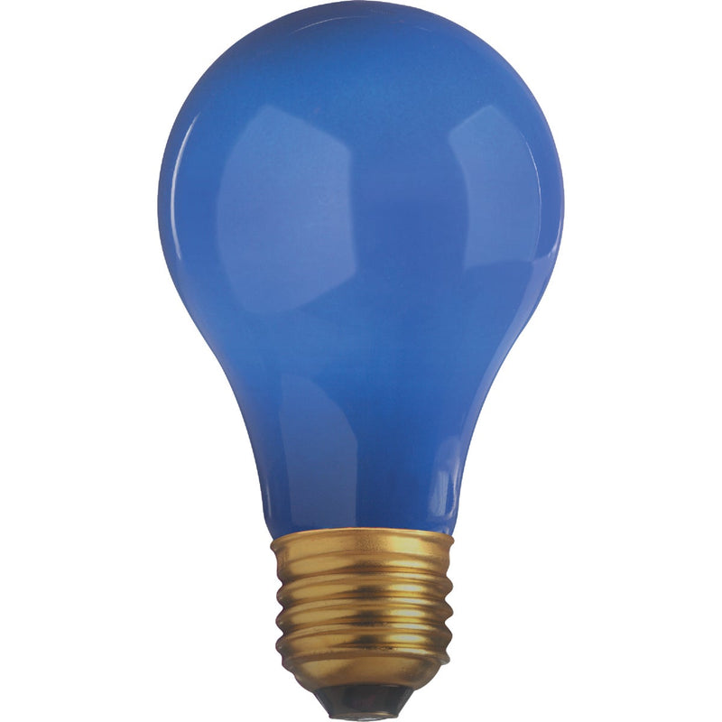 Satco 25W Ceramic Blue Medium A19 Incandescent Party Light Bulb