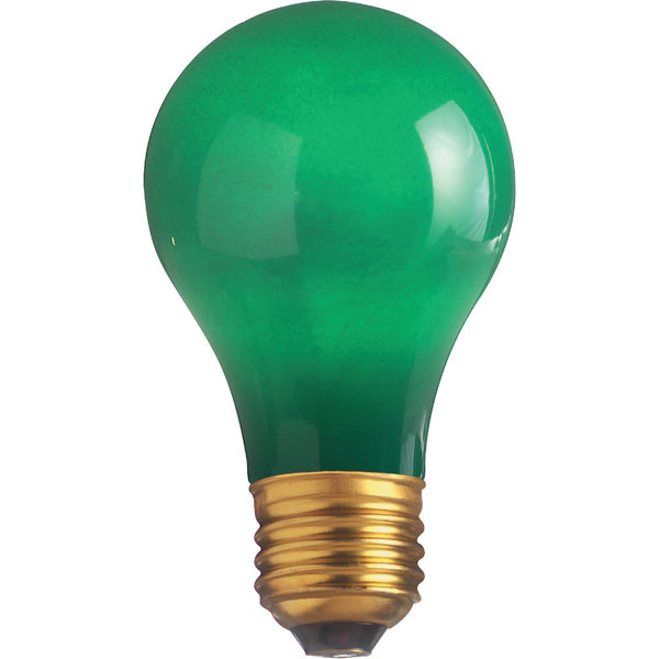 Satco 25W Ceramic Green Medium A19 Incandescent Party Light Bulb