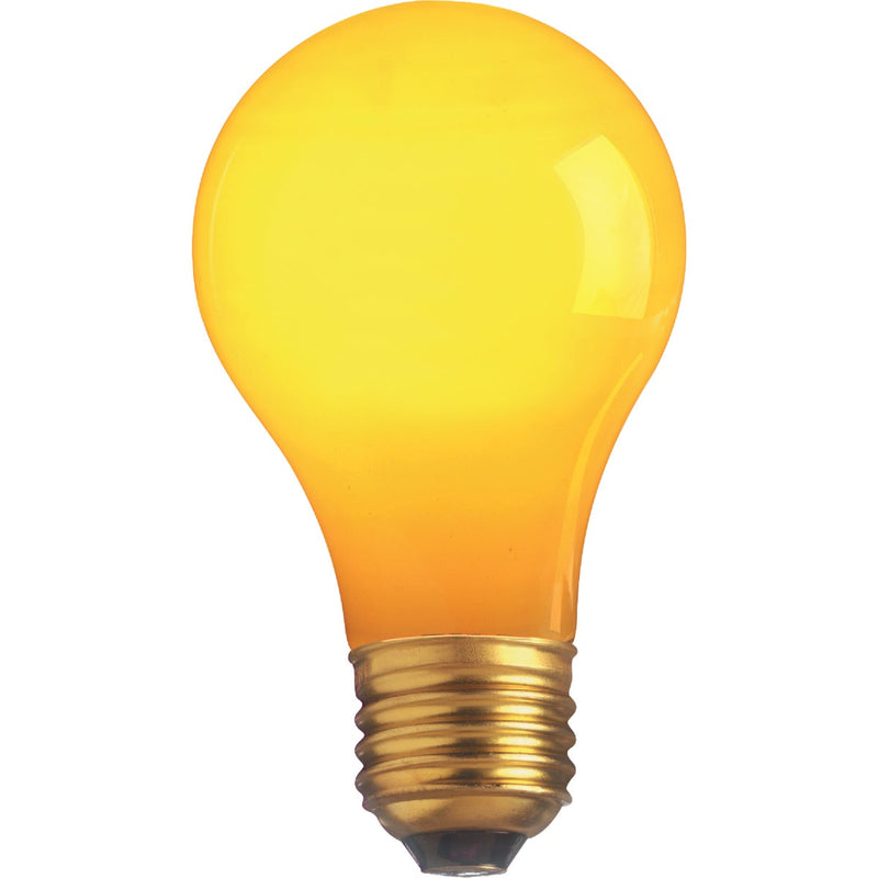 Satco 25W Ceramic Yellow Medium A19 Incandescent Party Light Bulb