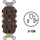 Leviton 15A Brown Commercial Grade 5-15R Duplex Outlet