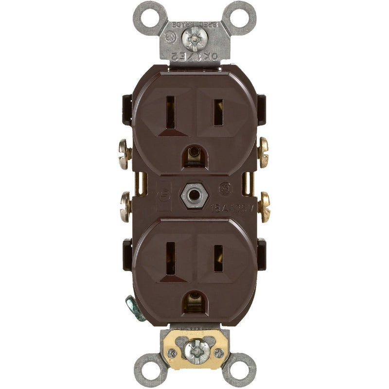 Leviton 15A Brown Commercial Grade 5-15R Duplex Outlet