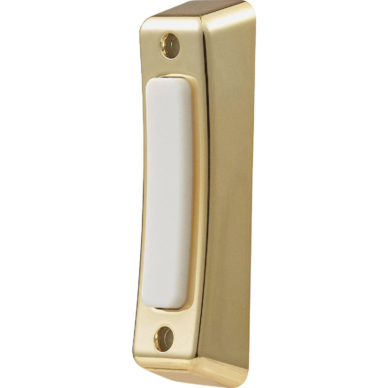 Heath Zenith Wired Polished Brass Doorbell Push-Button