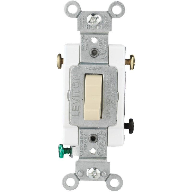 Leviton Toggle Ivory 20A Grounding Quiet 3-Way Switch
