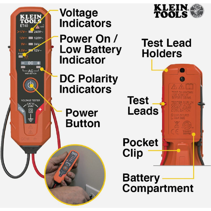 Klein AC/DC Electronic Voltage Tester