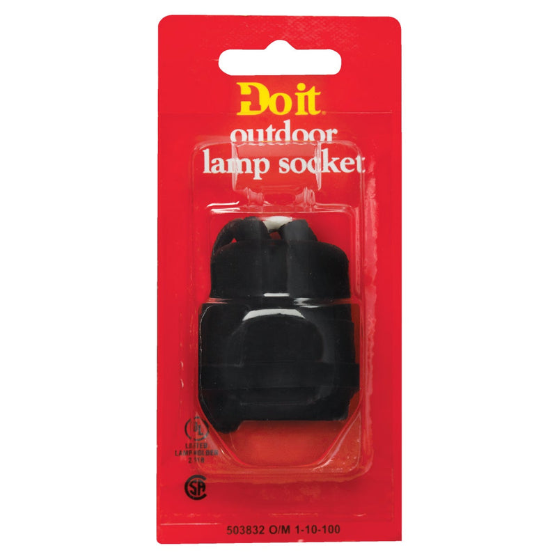 Do it Weatherproof Medium Base Black Lamp Socket