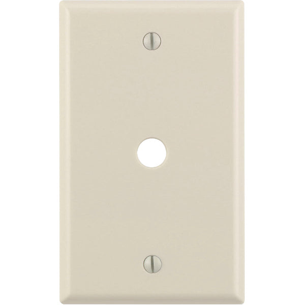 Leviton 1-Gang Plastic Light Almond Telephone/Cable Wall Plate with 0.312 In. Hole