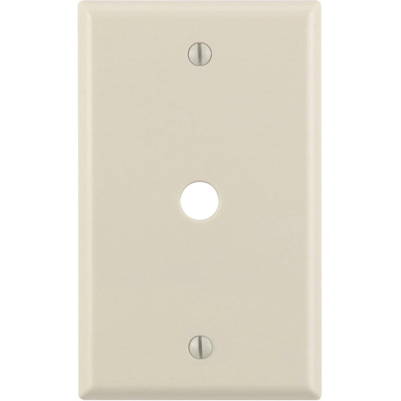 Leviton 1-Gang Plastic Light Almond Telephone/Cable Wall Plate with 0.312 In. Hole