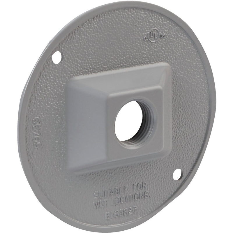 Bell 1-Outlet Round Zinc Gray Cluster Weatherproof Outdoor Electrical Cover