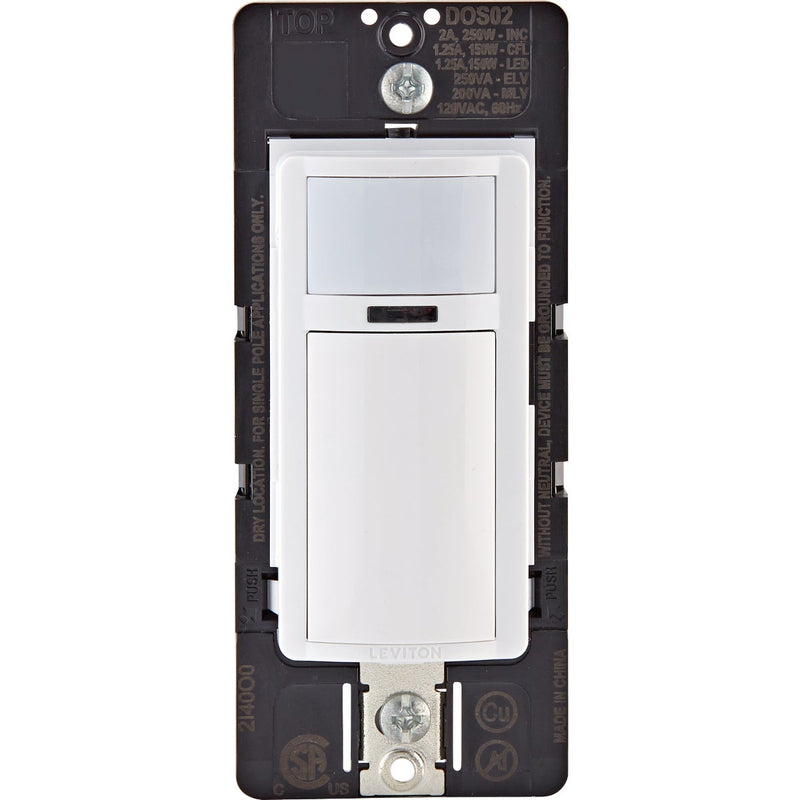 Leviton Decora White 900 Sq. Ft. Coverage 180 Deg. Detection Occupancy Sensor Switch