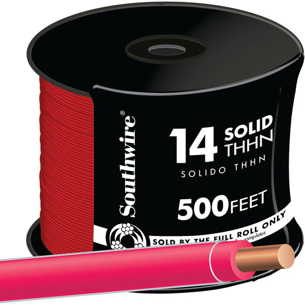 Southwire 500 Ft. 14 AWG Solid Red THHN Electrical Wire