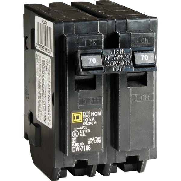 Square D Homeline 70A Double-Pole Standard Trip Circuit Breaker