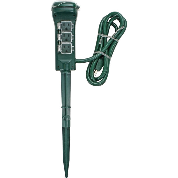 Prime 15A 125V 1875W Green Outdoor Timer Power Stake