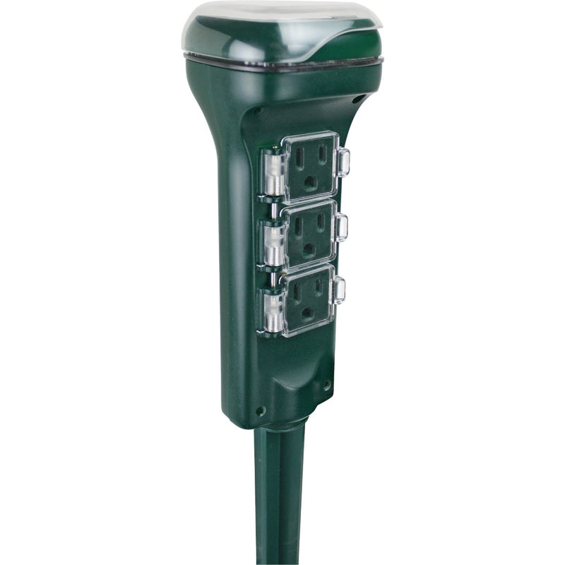 Prime 15A 125V 1875W Green Outdoor Timer Power Stake