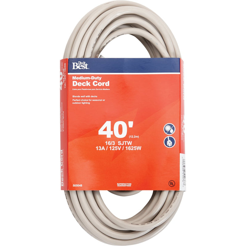 Do it Best 40 Ft. 16/3 Medium-Duty Tan Deck Extension Cord