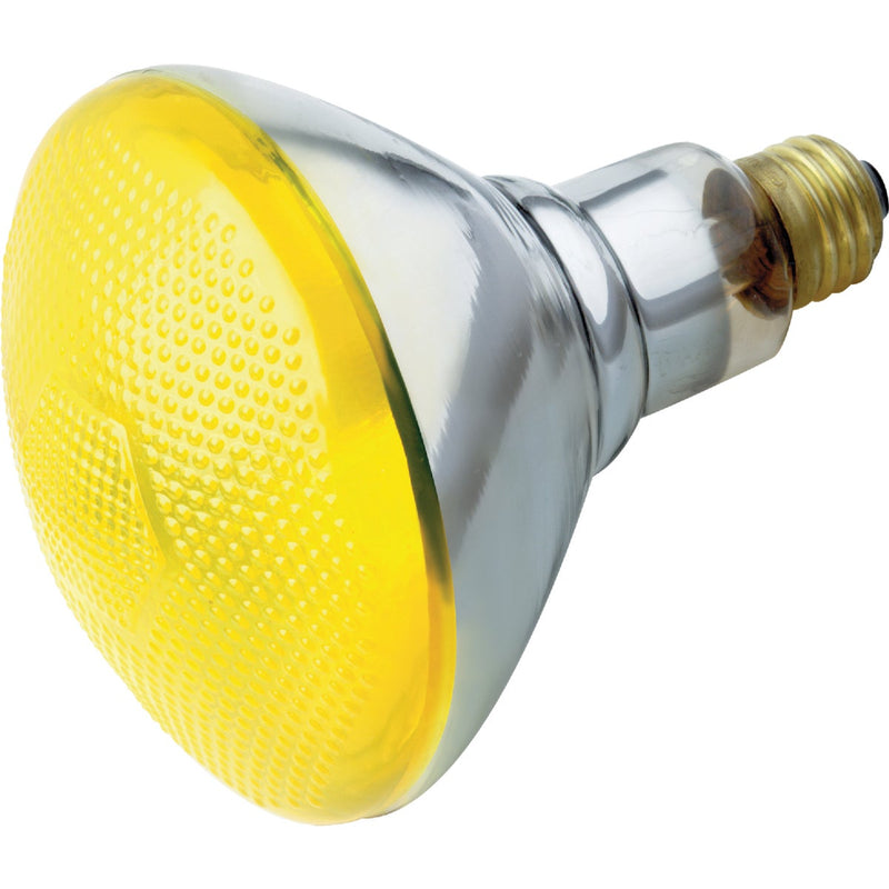 Satco 100W Yellow Medium Base BR38 Incandescent Bug Floodlight Bulb