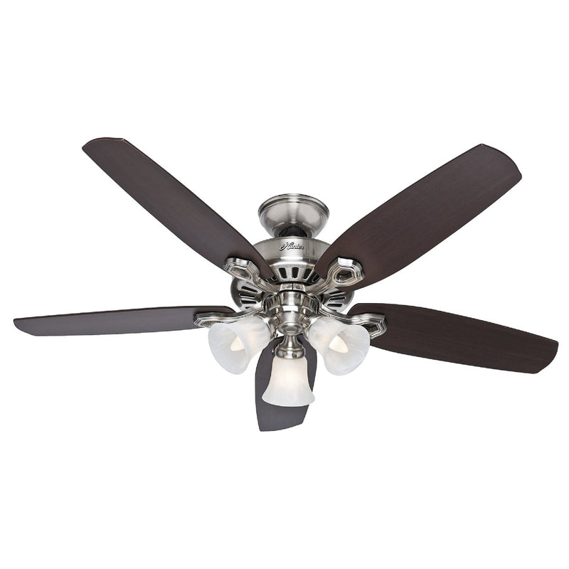 Hunter Builders Plus 52 In. Brushed Nickel Ceiling Fan with Light Kit