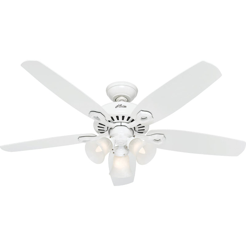 Hunter Builders Plus 52 In. White Ceiling Fan with Light Kit