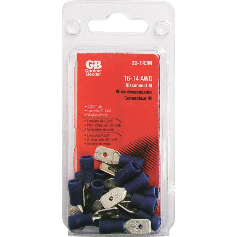 Gardner Bender 16 to 14 AWG Male Blue Vinyl-Insulated Barrel Disconnect (18-Pack)