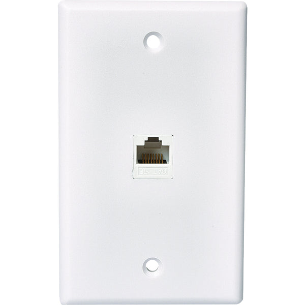 RCA White Flush Mount Plastic CAT 5E/6 Data & Phone Wall Jack