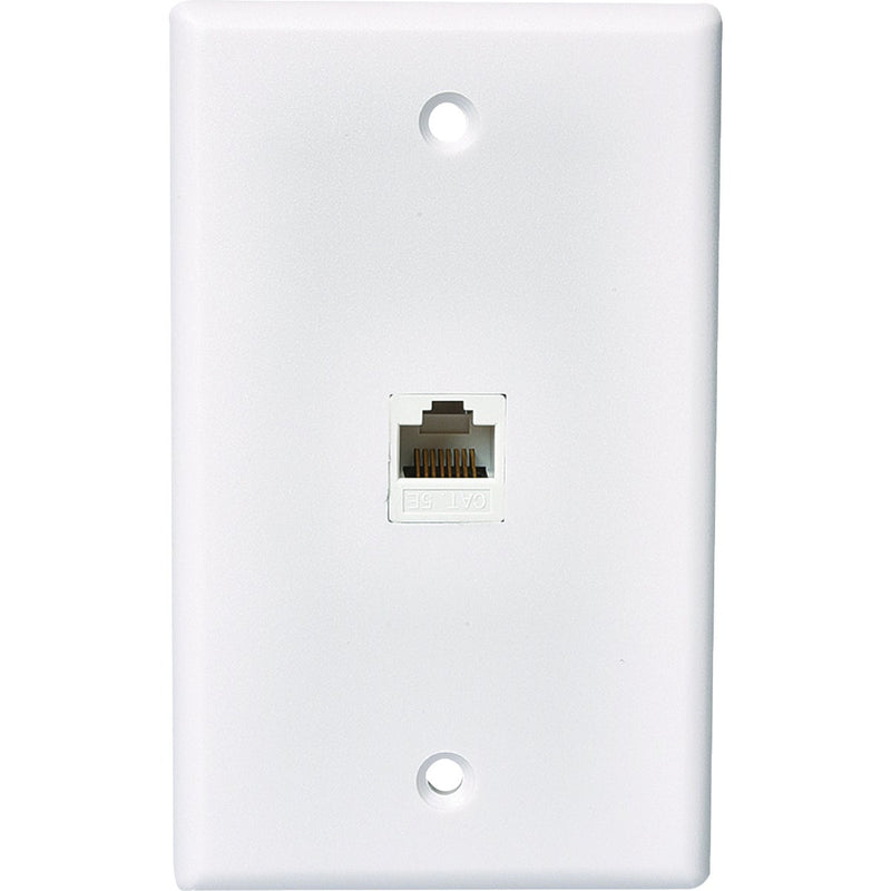 RCA White Flush Mount Plastic CAT 5E/6 Data & Phone Wall Jack