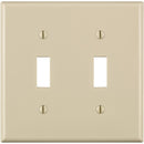 Leviton 2-Gang Thermoplastic Nylon Toggle Switch Wall Plate, Light Almond