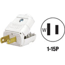 Leviton 15A 125V 2-Wire 2-Pole Hinged Cord Plug, White