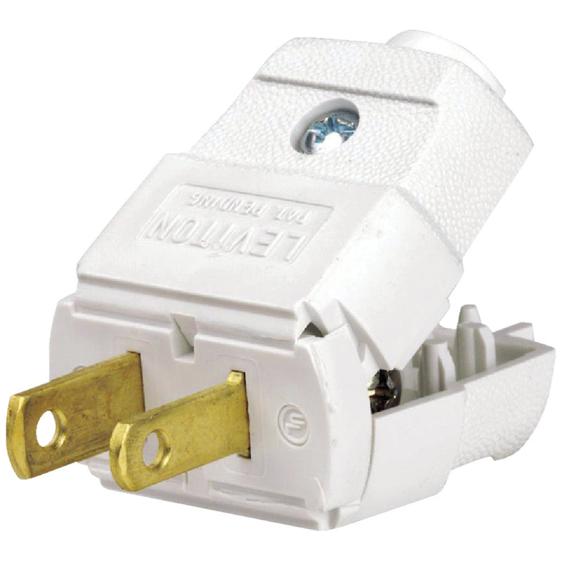 Leviton 15A 125V 2-Wire 2-Pole Hinged Cord Plug, White