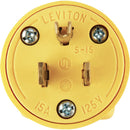 Leviton 15A 125V 3-Wire 2-Pole Residential Grade Cord Plug, Yellow