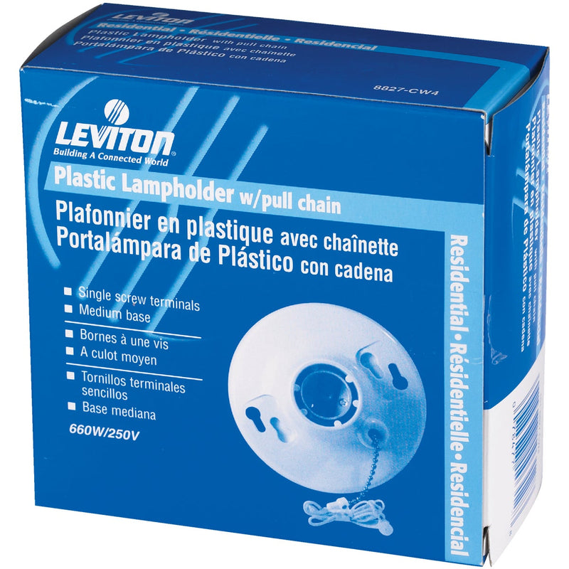 Leviton White Plastic Incandescent 2-Piece Lampholder