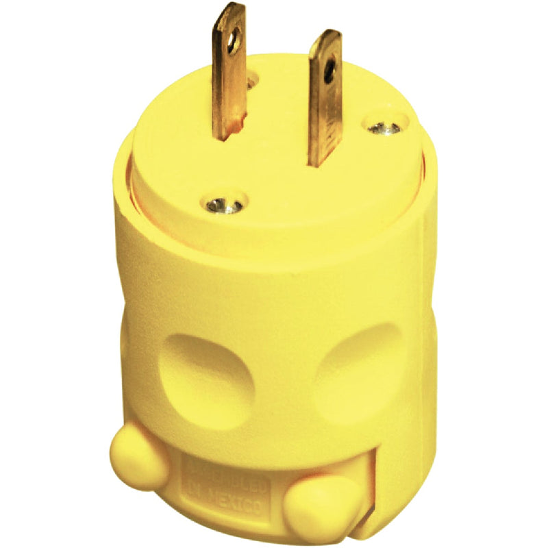 Leviton 15A 125V 2-Wire 2-Pole Residential Grade Cord Plug, Yellow