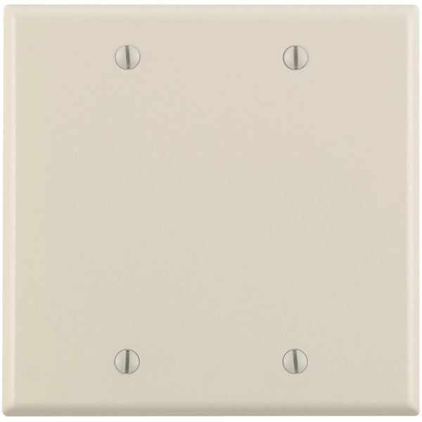 Leviton 2-Gang Standard Thermoset Blank Wall Plate, Light Almond