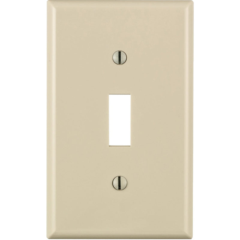 Leviton 1-Gang Thermoplastic Nylon Toggle Switch Wall Plate, Light Almond