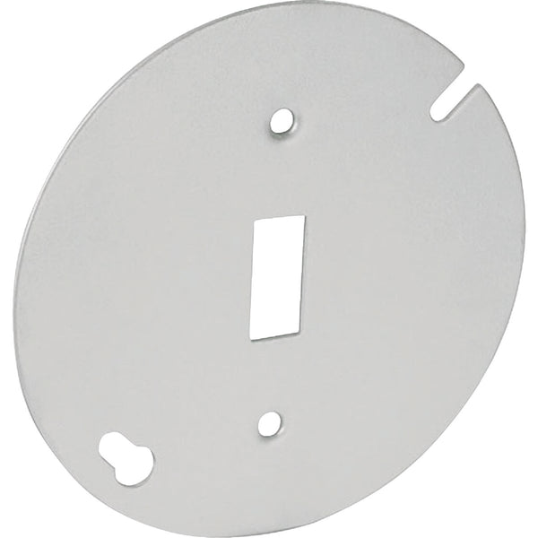 Southwire 4 In. Single Toggle Switch Silver Round Box Cover