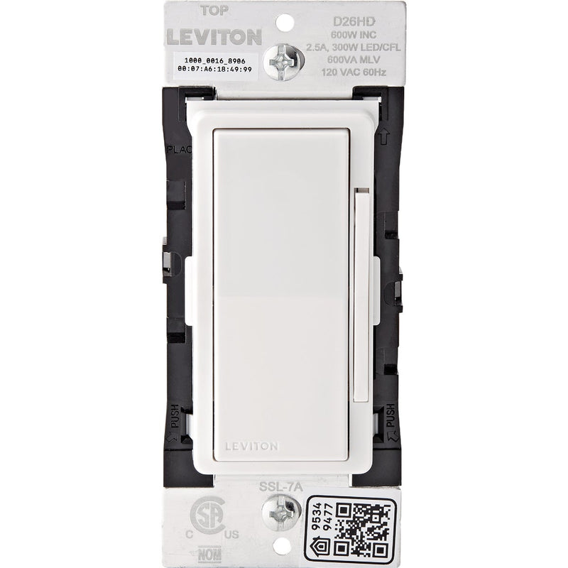 Leviton Decora Smart White 600W 120V Rocker Dimmer Switch