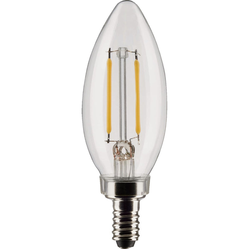 Satco 25W Equivalent Warm White B11 Candelabra Traditional LED Decorative Light Bulb (2-Pack)