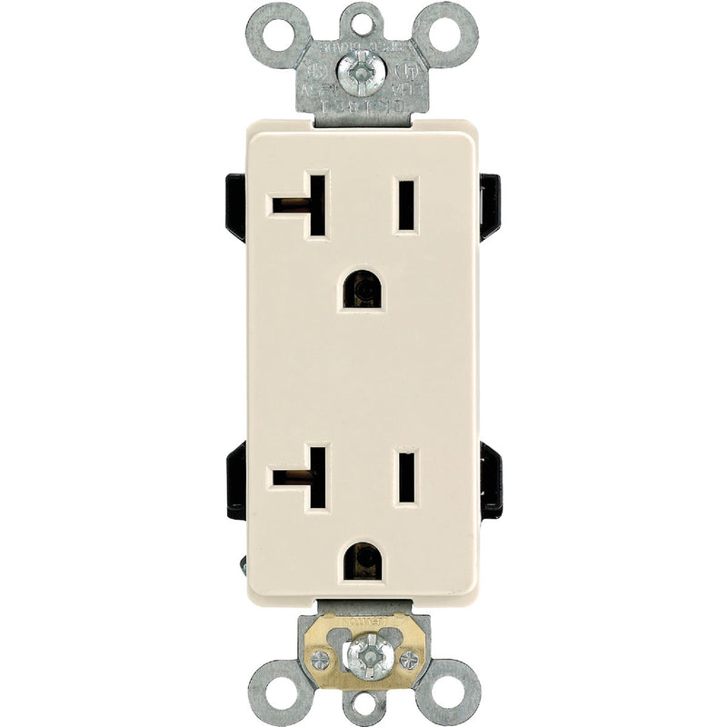 Leviton Decora Plus 20A Light Almond Residential Grade 5-20R Duplex Outlet