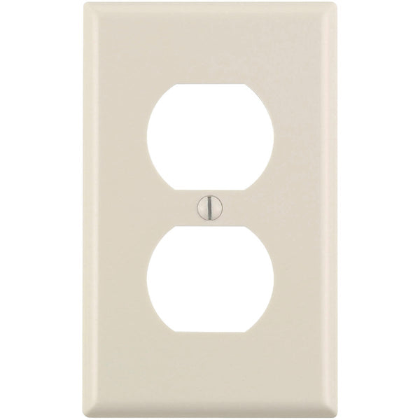 Leviton 1-Gang Smooth Plastic Outlet Wall Plate, Light Almond (10-Pack)