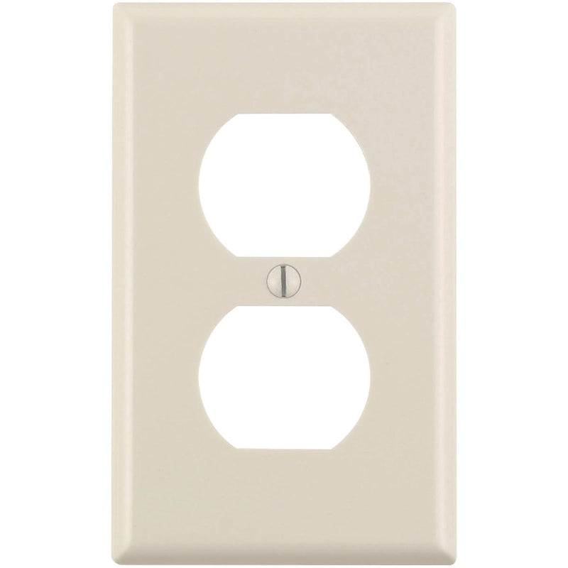 Leviton 1-Gang Smooth Plastic Outlet Wall Plate, Light Almond (10-Pack)