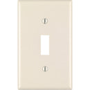 Leviton 1-Gang Plastic Toggle Switch Wall Plate, Light Almond (10-Pack)
