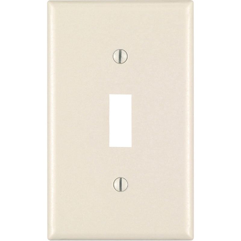 Leviton 1-Gang Plastic Toggle Switch Wall Plate, Light Almond (10-Pack)