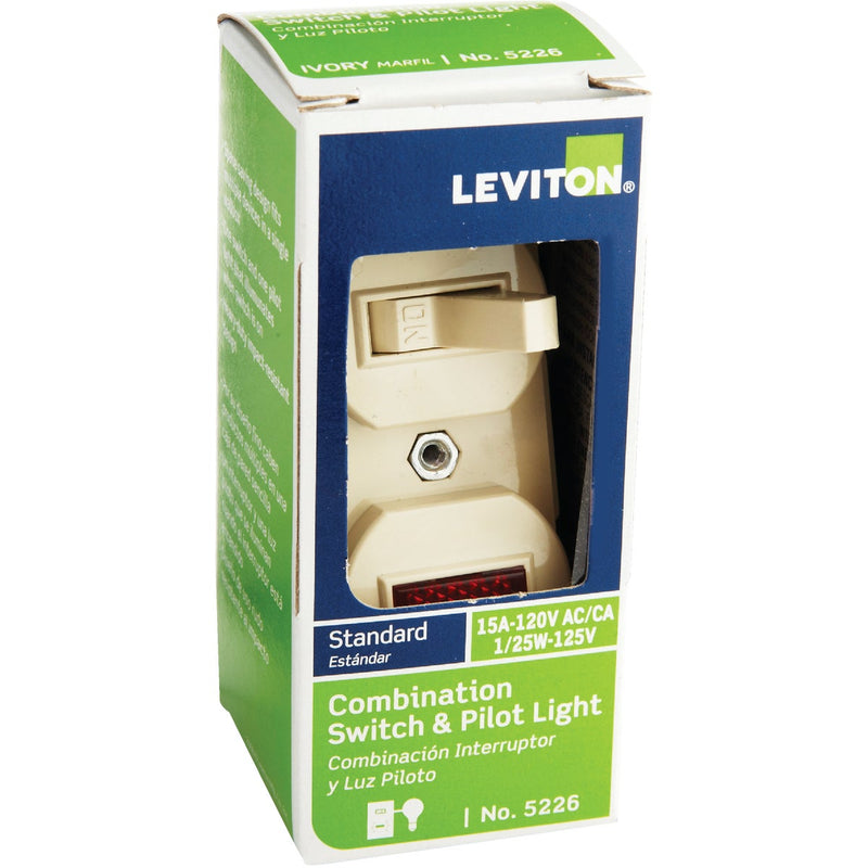 Leviton Commercial Grade Ivory 15A Switch & Pilot Light