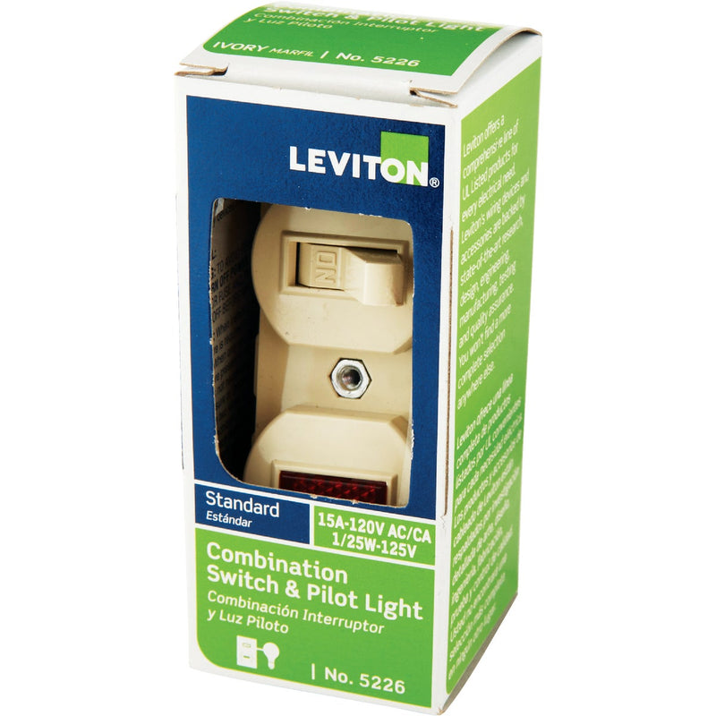 Leviton Commercial Grade Ivory 15A Switch & Pilot Light
