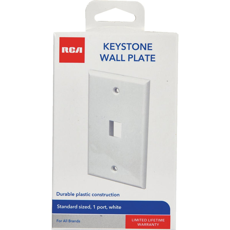 RCA Keystone 1-Port White Modular Wall Plate