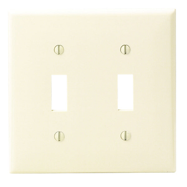 Leviton 2-Gang Thermoplastic Nylon Toggle Switch Wall Plate, Ivory