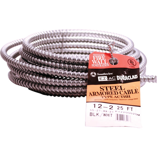 Southwire 25 Ft. 12/2 AC Armored Cable Electrical Wire