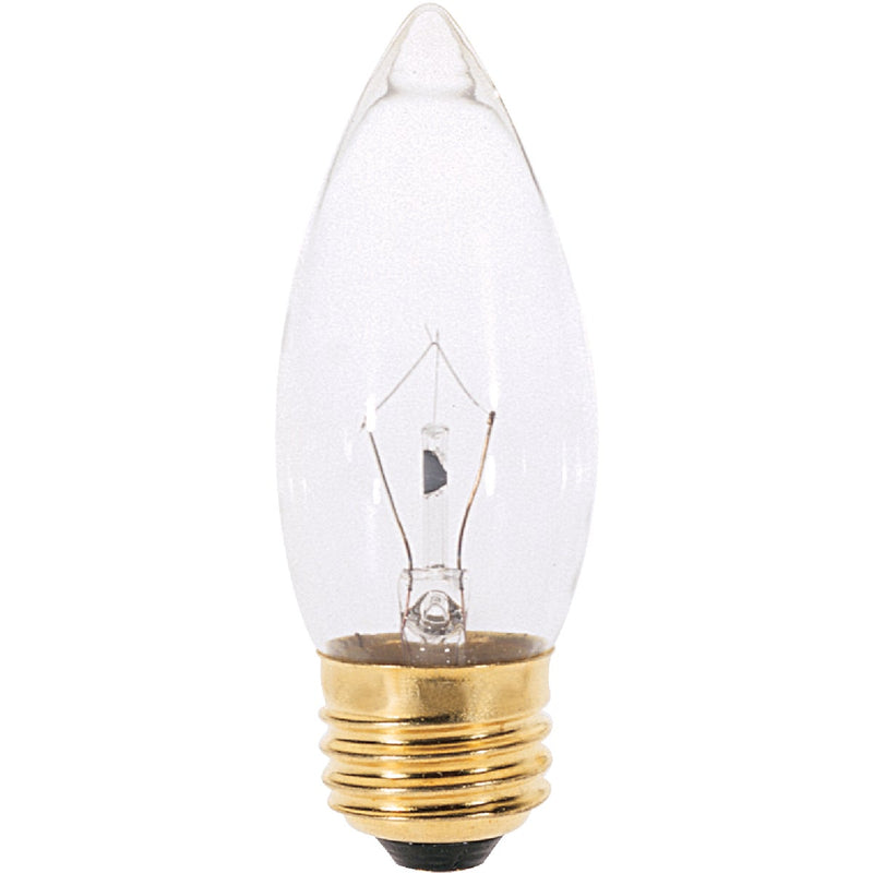 Satco 25W Clear Medium B11 Incandescent Torpedo Blunt Tip Light Bulb (2-Pack)