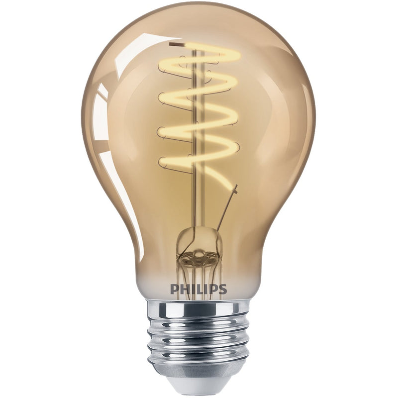 Philips 60W Equivalent Amber Medium A19 Dimmable Vintage LED Light Bulb