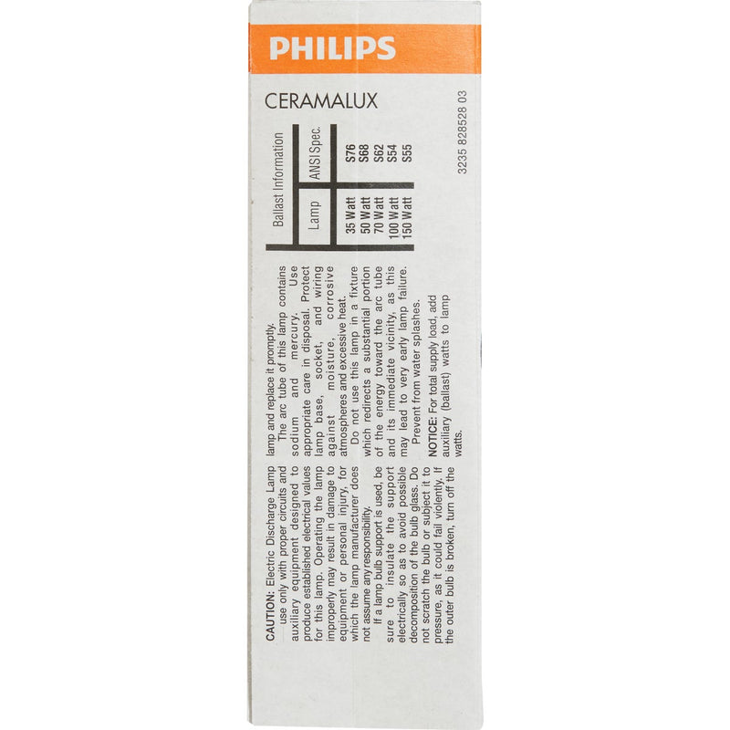 Philips Ceramalux 70W Warm White BD17 Medium High-Pressure Sodium High-Intensity Light Bulb